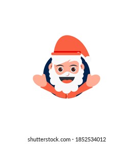 vector illustration of Santa Claus avatar with celebrating hand, perfect for design of greeting cards, posters, even for your avatar identity.
