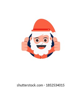 ilustración vectorial del avatar de Santa Claus con mano de celebración, perfecta para el diseño de tarjetas de felicitación, afiches, incluso para tu identidad avatar.