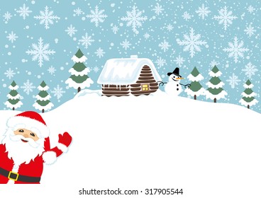 Vector illustration. Santa Claus background with space for text.
