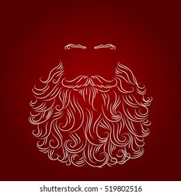 Vector Illustration Of Santa Claus Beard Silhouette On A Red Background Christmas Decoration Greeting Symbol Silhouette