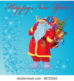 vector illustration, santa claus card, christmas concept.
