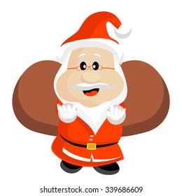 Vector Illustration of Santa Claus carry bag