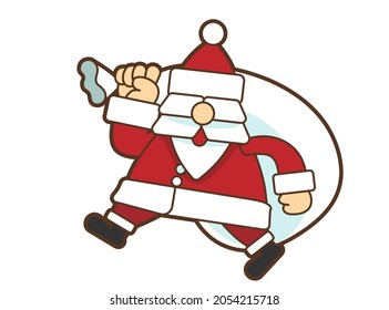 Vector Illustration of Santa Claus Carrying Presents