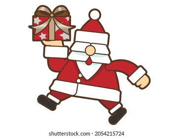 Vector Illustration of Santa Claus Carrying Presents