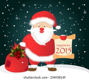Vector Illustration of Santa Claus carrying sack full of gifts