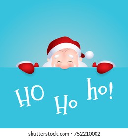 Vector illustration of Santa Claus cartoon character emotion cheerful laughs ho ho ho.
