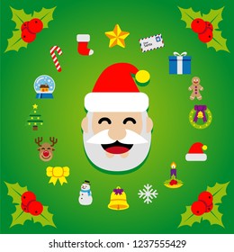 Vector Illustration of Santa Claus and Christmas