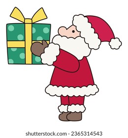 Vector illustration of Santa Claus with Christmas gifts