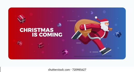 Vector illustration of Santa Claus. Christmas concept design.