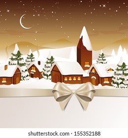 Vector Illustration of Santa Claus coming to City