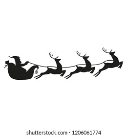 Vector Illustration of Santa Claus Driving in a Sledge