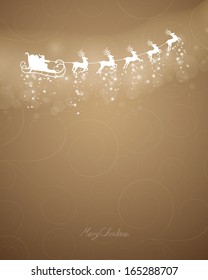Vector Illustration of Santa Claus Driving in a Sledge