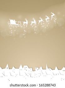 Vector Illustration of Santa Claus Driving in a Sledge