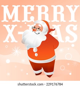 vector illustration of Santa Claus with glasses smiling