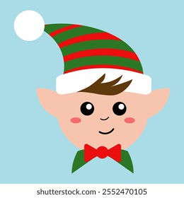 Vector illustration of Santa Claus helper elf