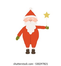 Vector illustration of Santa Claus. Isolated on white background. 