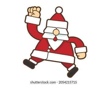 Vector Illustration of Santa Claus Jumping