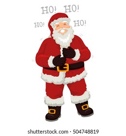 Vector Illustration of Santa Claus Laughing out Loud