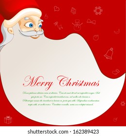 vector illustration of Santa Claus in Merry Christmas background