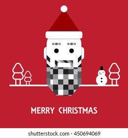 vector illustration of santa claus and merry christmas