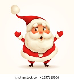 Vector illustration of Santa Claus on plain background. Isolated.