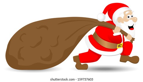 vector illustration of santa claus on white background