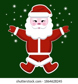 Ilustración vectorial de Santa Claus sobre un fondo verde.