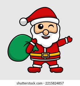Vector illustration of santa claus on christmas event