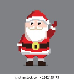 Vector illustration Santa Claus in pixel art