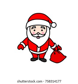 Vector illustration of Santa Claus with present