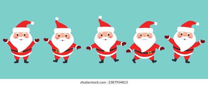 Vector illustration. Santa Claus in a red suit with a beard.