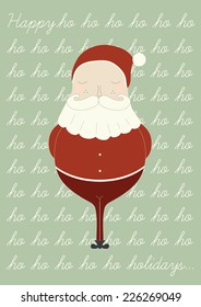 Vector Illustration of Santa Claus retro christmas card.