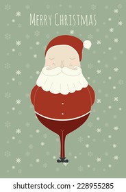 Vector Illustration of Santa Claus retro christmas card.
