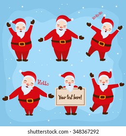 Vector illustration.  Santa Claus set