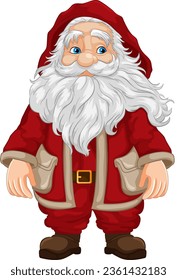 Una ilustración vectorial de Santa Claus con una expresión facial sorprendida