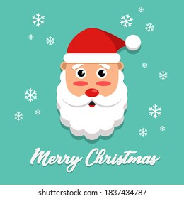 Vector illustration of santa claus wearing red christmas hat.