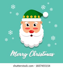 Vector illustration of santa claus wearing green hat. perfect for Christmas day, industrial business, book covers etc.