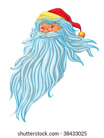 vector illustration, santa clause portrait, card concept, white background.