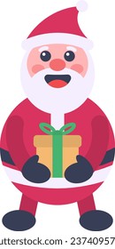 vector illustration of a santa giving gifts
