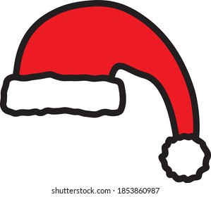 Vector illustration of the Santa hat