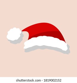 Vector illustration of Santa Hat in flat cartoon design