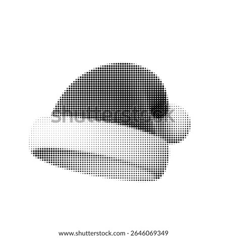 Vector illustration of a Santa hat in halftone style, perfect for festive designs, holiday promotions, and Christmas-themed projects. Classic digital art for seasonal creativity.