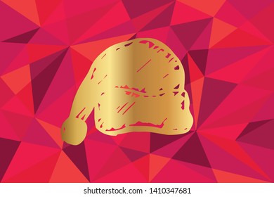 Vector Illustration of Santa Hat Icon with Red Polygon and Geometric. Graphic Design for Template, Layout, Background, Poster and More