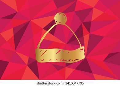 Vector Illustration of Santa Hat Icon with Red Polygon and Geometric. Graphic Design for Template, Layout, Background, Poster and More