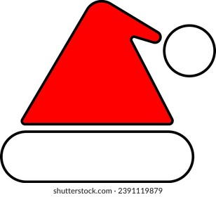 vector illustration of santa hat on transparent background	