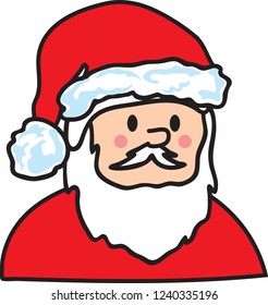 Vector illustration of a Santa icon or symbol