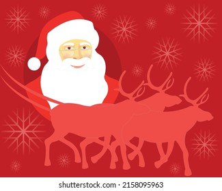 Vektorgrafik von Santa auf rotem Hintergrund