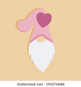 Vector illustration of Santa wearing love skullcaps. can use for element of valentine theme. background, post instagram and banner.