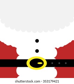 Vector illustration of the Santa's body and beard. Big copy space for your text.