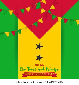 Vector illustration for Sao Tome and Principe Independence Day banner